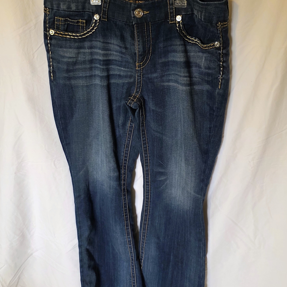 Seven7 Dark Blue Straight Leg Jeans